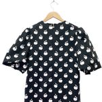 Kate Spade Apple Toss Taxi Dress Black White Puff Sleeve Mini Shift Size 00 Photo 7