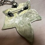 Vintage Alpaca Mexico Silver tone Leaf Brooch/pendant necklace Photo 5