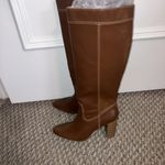 a.n.a . Size 6.5 Ludwig Cognac Stacked Heel Dress Boots Medium Zip Up New No Box Photo 3