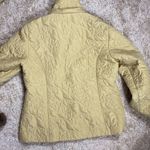 CAbi Women's Quilted Lightweight Jacket, Removable Hood, Green/Yellow, Size Med Photo 5
