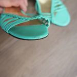 Unique Vintage Vintage Mint Green Braided Kitten Heel Mules – Made in Italy Photo 2