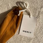 NWT Merit Beauty Signature Makeup Bag Corduroy Tie Top Brown Photo 2