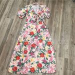 Old Navy  floral Fit & Flare Linen-Blend Maxi Dress size Medium Photo 7