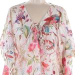 Z & L Beach Tropical Floral Bird Tassel Fringe Kimono Swim Cover Up Size M L NWT Pink Size L Photo 8
