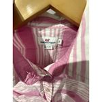 Vineyard Vines  Women's 12 Button Up Shirt Blue White Stripe Pink Whale Logo L Photo 1