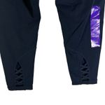 Calvin Klein NWT Crop Leggings Womens XXL Black Stretch Lattice Hem Athleisure Photo 4