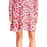 Kate Spade  NY Mini‎ Rose Floral Silk Dress Long Sleeve Short Sun 4 Photo 0