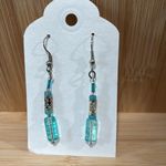 Hand Crafted Artisan Blue Glass Beaded Necklace And Earrings Coord Set Photo 4