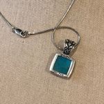 BARSE Turquoise Pendant & Sterling Silver Snake Chain Necklace Photo 2