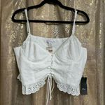 PacSun West of Melrose White Eyelet Lace Up Corset Top XL NWT Photo 0