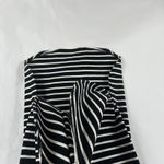 Chico's  Midi Dress Womens 4/6 Black White Striped Jersey Knit Rounded Neck Photo 5