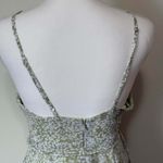 Aakaa Maxi Dress Wrap Green White Floral Print Tie Waist Tiered Skirt Size S Photo 5