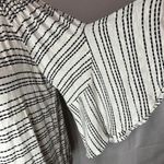 cha cha vente  Short Sleeve Knit Off-Shoulder Black/White Striped Top Size L Photo 2