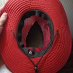 None Red Boone Hat with black strap. No brand tag or size tag. 23 inch circumference Photo 4