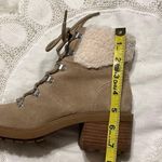 Lucky Brand Demia Dune Oiled Suede Heeled Bootie Boots Women’s 8.5 Faux Fur Photo 11