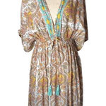 World Market Dress Women Small White Yellow Floral Paisley Maxi Boho Cottagecore Photo 0