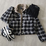 Urban Outfitters  Jacket Plaid  Fleece Lined BDG Sherpa Corduroy Coat Size Medium Photo 0