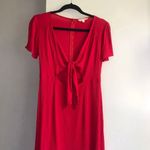 LA Hearts Red Tie Front Dress Photo 8