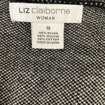 Liz Claiborne Liz Claiborne Women Cardigan Sweater 1X Black Plaid Open Front Classic Office Photo 1