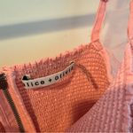 Alice + Olivia  Eliana Pink Sheer Sleeve Smocked Crop Top | XS Photo 4