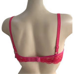 Massam Size Medium Fuchsia Lace Trim Padded Underwire Bra Made in Brazil New Pink Photo 6