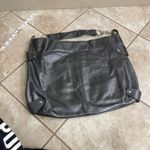 Kate Landry Black cowhide EUC Leather Hobo Shoulder Bag Silver Buckle Photo 7