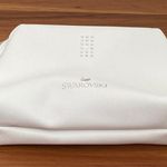 Swavorski SWAROVSKI White Faux Saffiano Leather Make-up Cosmetic Pouch Photo 3