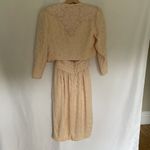 Rina Di Montella silk vtg sz 6 pastel cream prom dress padded shoulder jacket Orange Photo 7