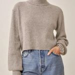 Reformation  | Luisa 100%‎ Cashmere Turtleneck Cropped Sweater in Grey size Large Photo 0