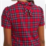 Draper James Angie Red/Blue Plaid Short Sleeve Ruffle w/ Bow Blouse/Top Size 1X Photo 7