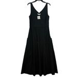 Vince NWT $445 Relaxed V-Neck Pocketed Dress in Black XXS Photo 1