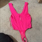 Pilcro  Anthropologie NWT Deep V Pink Bodysuit XS Photo 2