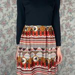 Vintage 70s Earth Tone Boho long sleeve maxi dress Size M Photo 3