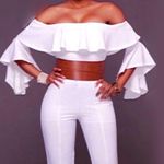 New, Liang Xuans Luxury Designer White 2 Piece Jumpsuit. Size 4 Photo 7