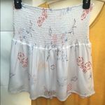PacSun PacDun LA Hearts Smocked Vacation Print Mini Skirt White Graphic Photo 2