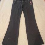 Pink Panther vtg dk gray flare leg low rise drawstring waist yoga pants. Size M. Size M Photo 0