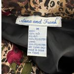 Vintage 100% silk rose floral animal print bomber jacket size medium M Brown Photo 6