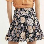 Free People  End of the Island Godet Mini Skirt Floral Printed Black Sz 8 Photo 1