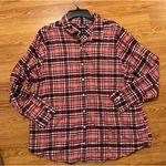 Lands' End Women's Long Sleeve Flannel Shirt Pink Maroon Plaid Cotton Plus 20W Photo 7