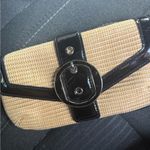Ann Taylor  Weaved Tan and Black Clutch with Buckle Photo 0