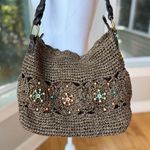 st. john's bay Vintage St. John’s Bay Taupe Tan Raffia Beaded Shoulder Bag Purse Photo 12