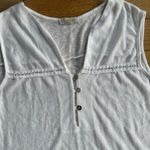 BELLAMBRA | White knit cotton tank tunic lace embroidery Italy | Size Large Photo 3