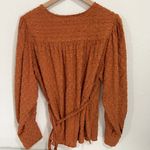 BCBGMAXAZRIA  Pleated Shoulder Wrap Ruffled Top Blouse Size Medium Photo 9