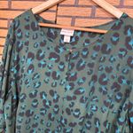 Ava & Viv Ava &‎ Viv Teal Animal Print Blouse Size 2X Photo 2