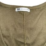 ZARA  Ribbed Vest Top Khaki Large Photo 5