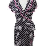 East 5th Adorable  Ruffle Detail Faux Wrap Knee Length Dress (M) Photo 0