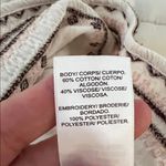 Lucky Brand  Women's Embroidered Cream Boho Top Size Medium Photo 7