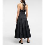 STAUD Sea Skirt Black Tiered Volume Midi Cotton Poplin High Waist 4 Lightweight Photo 1