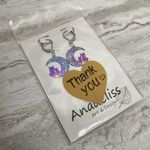 Handmade Anadeliss Crescent Moon Cats Rainbow Steel Etched Earrings Halloween Photo 7