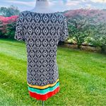 Rafaella Petite Dress Black and White design with yellow, green and red stripes Photo 8